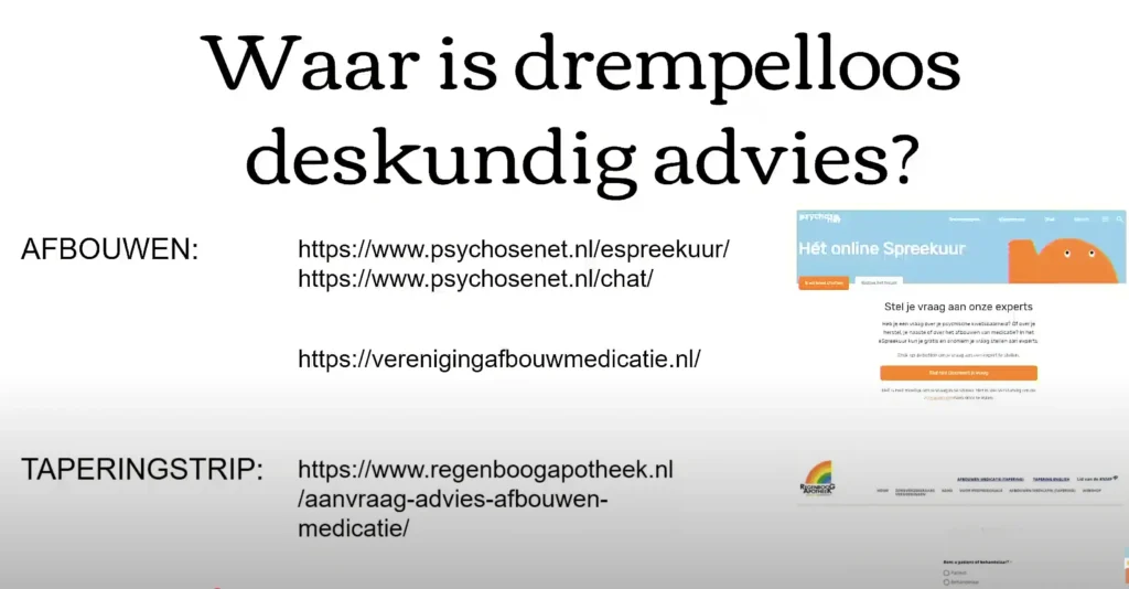 Contact formulier en online advies afbouw medicatie
